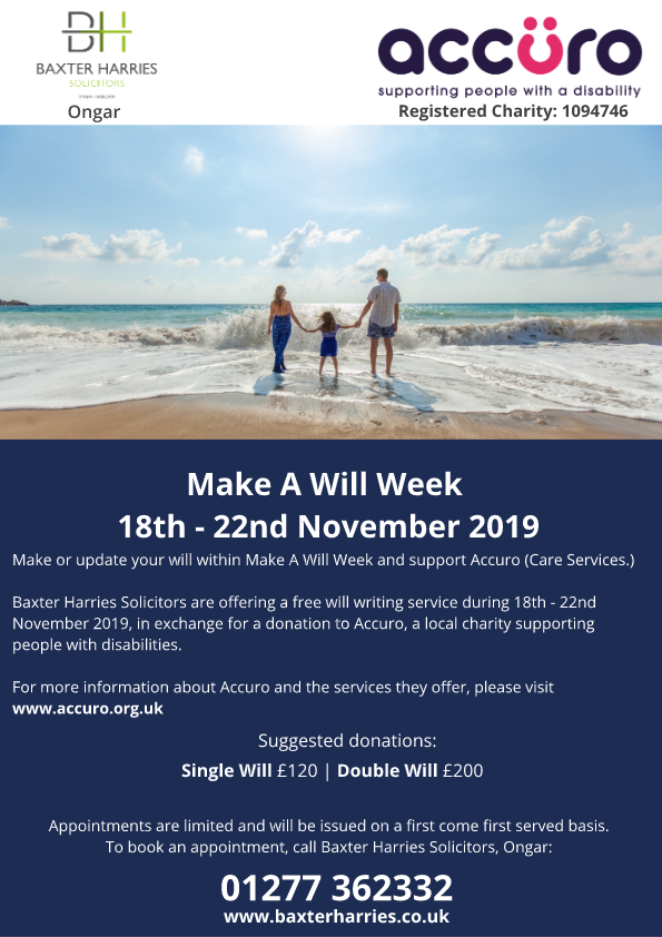 Baxter Harries Nov Make A Will Week