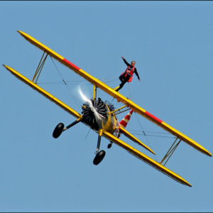A person wing walking on a plane