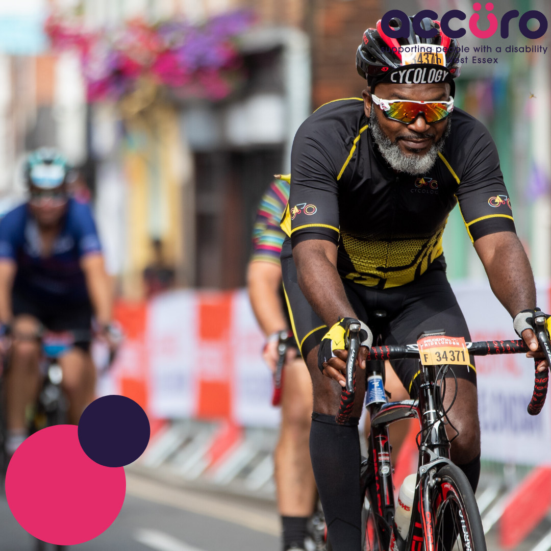 A man riding a bike during a Ride London Event