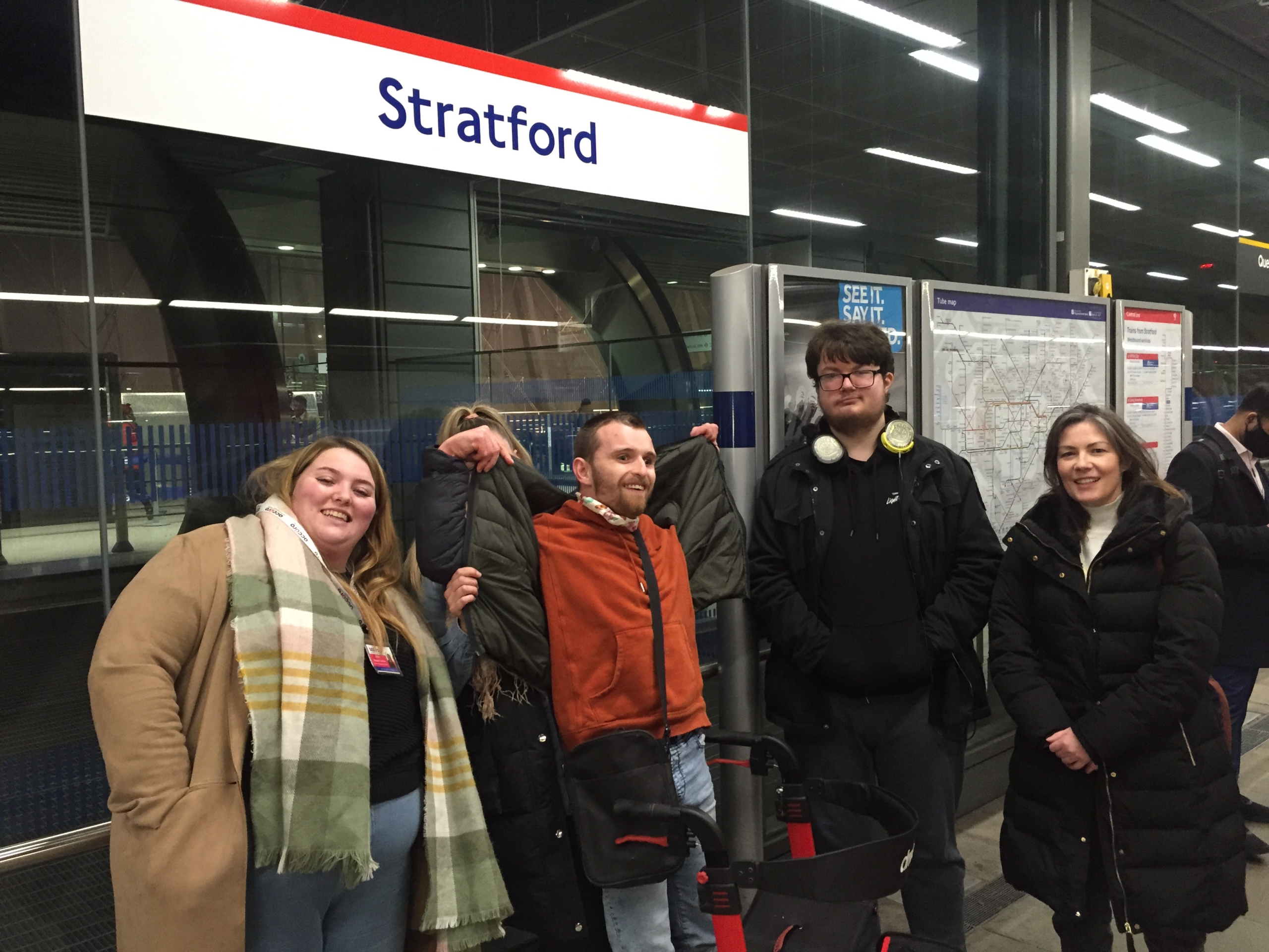 19-25 Friendship Scheme Epping members at Stratford Tube Station