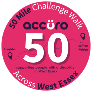 Accuro 50 mile challenge walk logo.