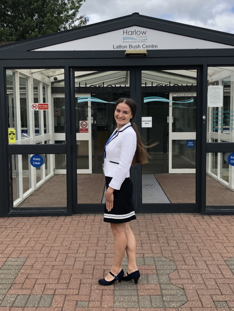 Ana Bocancea outside the Latton Bush Centre in Harlow.